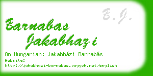 barnabas jakabhazi business card